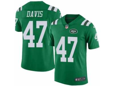 Men's Nike New York Jets #47 Kellen Davis Limited Green Rush NFL Jersey