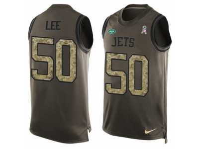 Men's Nike New York Jets #50 Darron Lee Limited Green Salute to Service Tank Top NFL Jersey
