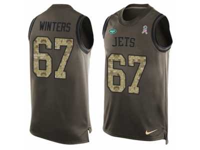 Men's Nike New York Jets #67 Brian Winters Limited Green Salute to Service Tank Top NFL Jersey