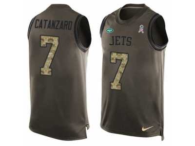 Men's Nike New York Jets #7 Chandler Catanzaro Limited Green Salute to Service Tank Top NFL Jersey