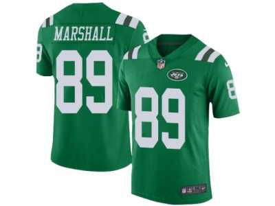 Men's Nike New York Jets #89 Jalin Marshall Limited Green Rush NFL Jersey