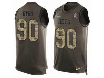 Men's Nike New York Jets #90 Dennis Byrd Limited Green Salute to Service Tank Top NFL Jersey