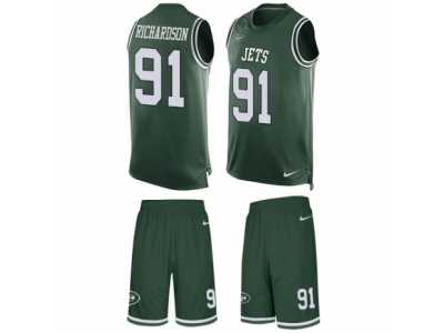 Men's Nike New York Jets #91 Sheldon Richardson Limited Green Tank Top Suit NFL Jersey