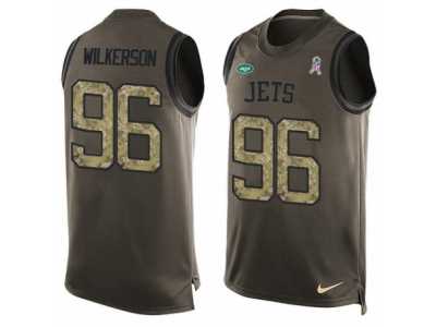 Men's Nike New York Jets #96 Muhammad Wilkerson Limited Green Salute to Service Tank Top NFL Jersey