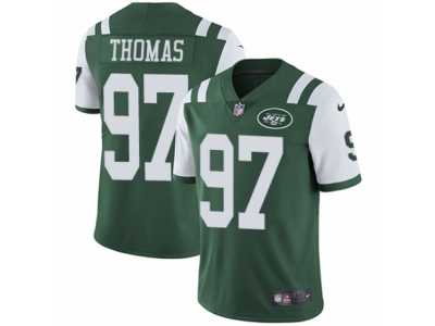Men's Nike New York Jets #97 Lawrence Thomas Vapor Untouchable Limited Green Team Color NFL Jersey