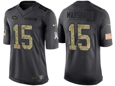Nike New York Jets #15 Brandon Marshall Men's Stitched Black NFL Salute to Service Limited Jerseys