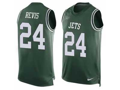 Nike New York Jets #24 Darrelle Revis Green Team Color Men's Stitched NFL Limited Tank Top Jersey