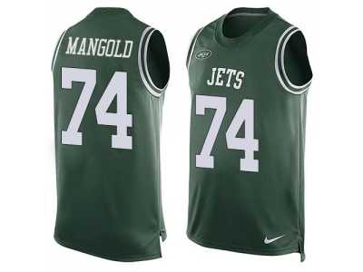Nike New York Jets #74 Nick Mangold Green Team Color Men's Stitched NFL Limited Tank Top Jersey