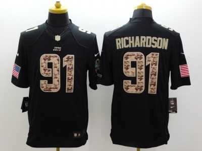 Nike new york jets #91 richardson black Salute to Service Jerseys(Limited)