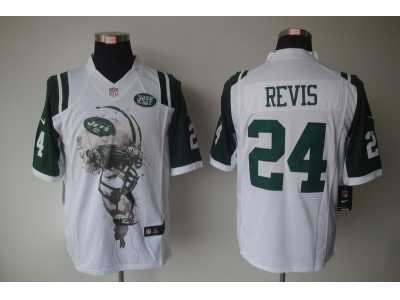 Nike nfl New York Jets #24 Darrelle Revis white jerseys[helmet tri-blend limited]