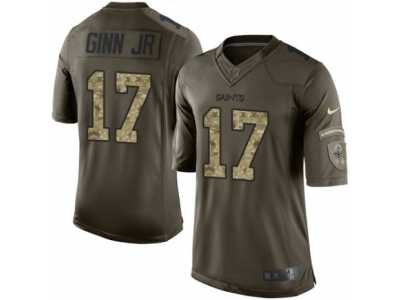 Men's Nike New Orleans Saints #17 Ted Ginn Jr Limited Green Salute to Service NFL Jersey