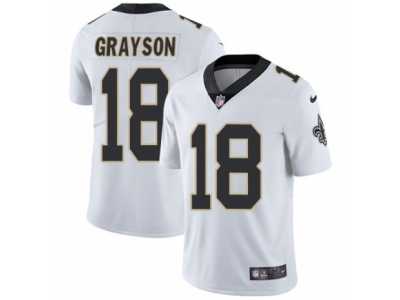 Men's Nike New Orleans Saints #18 Garrett Grayson Vapor Untouchable Limited White NFL Jersey