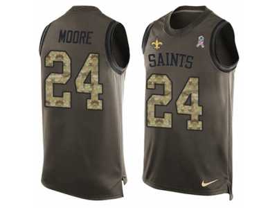 Men's Nike New Orleans Saints #24 Sterling Moore Limited Green Salute to Service Tank Top NFL Jersey