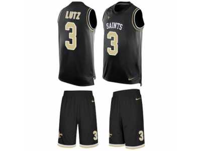 Men's Nike New Orleans Saints #3 Will Lutz Limited Black Tank Top Suit NFL Jersey