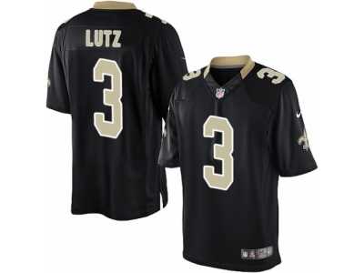 Men's Nike New Orleans Saints #3 Will Lutz Limited Black Team Color NFL Jersey