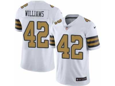 Men's Nike New Orleans Saints #42 Marcus Williams Limited White Rush NFL Jersey