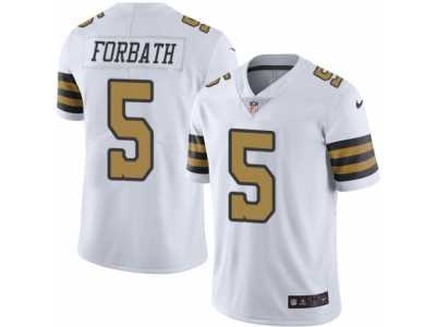 Men's Nike New Orleans Saints #5 Kai Forbath Limited White Rush NFL Jersey