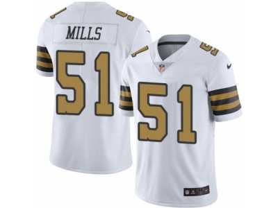 Men's Nike New Orleans Saints #51 Sam Mills Limited White Rush NFL Jersey