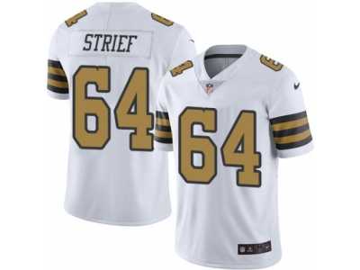 Men's Nike New Orleans Saints #64 Zach Strief Limited White Rush NFL Jersey