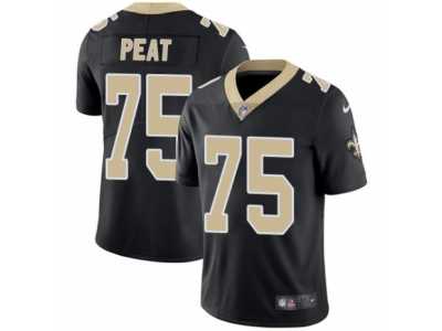 Men's Nike New Orleans Saints #75 Andrus Peat Vapor Untouchable Limited Black Team Color NFL Jersey