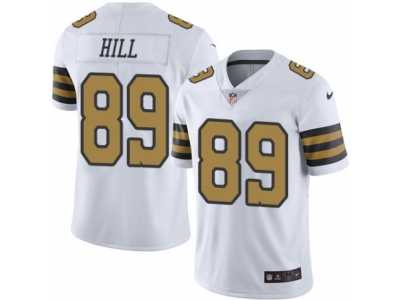 Men's Nike New Orleans Saints #89 Josh Hill Limited White Rush NFL Jersey