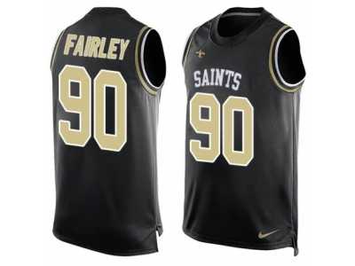 Men's Nike New Orleans Saints #90 Nick Fairley Limited Black Player Name & Number Tank Top NFL Jersey