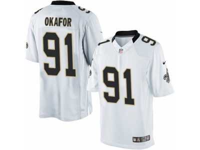 Men's Nike New Orleans Saints #91 Alex Okafor Limited White NFL Jersey