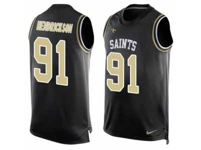 Men's Nike New Orleans Saints #91 Trey Hendrickson Limited Black Player Name & Number Tank Top NFL Jersey