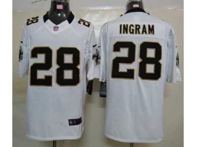 Nike NFL New Orleans Saints #28 Mark Ingram white Jerseys(Limited)