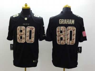 Nike New Orleans Saints #80 Graham Black Salute to Service Jerseys(Limited)