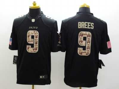 Nike New Orleans Saints #9 Drew Brees Black Salute to Service Jerseys(Limited)