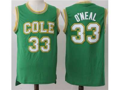 Men Los Angeles Lakers #33 Shaquille O'Neal Green Robert G. Cole High School Stitched NBA Jersey
