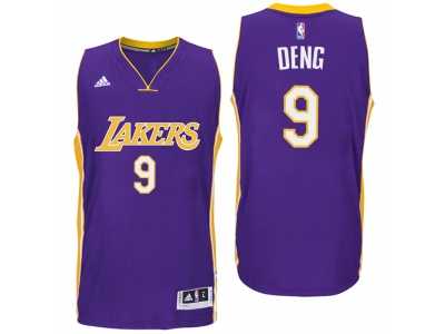 Men Los Angeles Lakers #9 Luol Deng Road Purple New Swingman Jersey