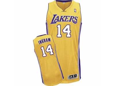 Men's Adidas Los Angeles Lakers #14 Brandon Ingram Authentic Gold Home NBA Jersey