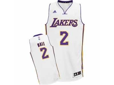 Men\'s Adidas Los Angeles Lakers #2 Lonzo Ball Swingman White Alternate NBA Jersey