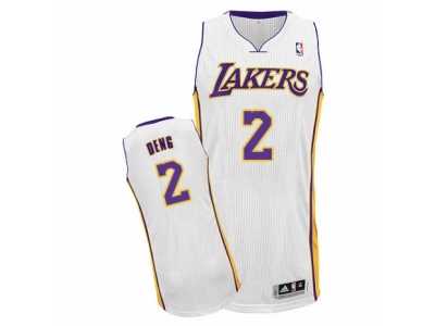 Men's Adidas Los Angeles Lakers #2 Luol Deng Authentic White Alternate NBA Jersey