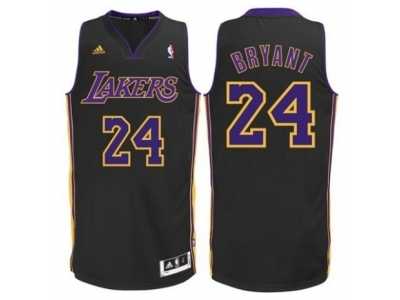 Men's Adidas Los Angeles Lakers #24 Kobe Bryant Authentic Black(Purple NO.) NBA Jersey