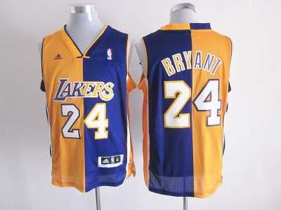 NBA Los angeles lakers #24 Kobe Bryant yellow-purple jerseys[Split]