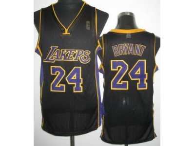 nba Los Angeles Lakers #24 Kobe Bryant Black Jerseys[Revolution 30]Purple Number