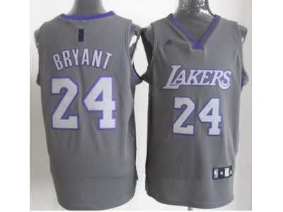 nba Los Angeles Lakers #24 Kobe Bryant Grey Jerseys(Revolution 30 Swingman)