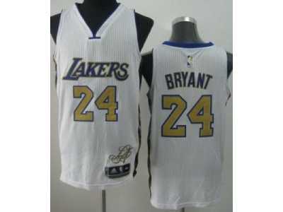 nba Los Angeles Lakers #24 Kobe Bryant white Jerseys[Revolution 30]Gold Number