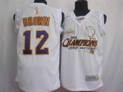 nba los angeles lakers #12 brown white[commemorative edition]