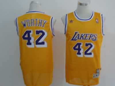 nba los angeles lakers #42 worihy yellow
