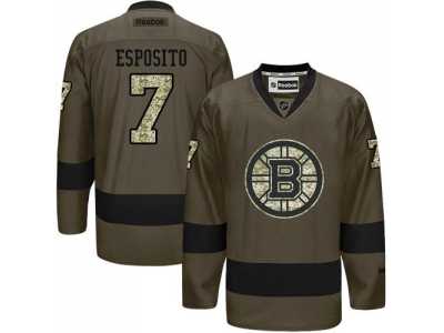 Boston Bruins #7 Phil Esposito Green Salute to Service Stitched NHL Jersey