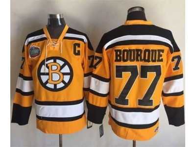 Boston Bruins #77 Ray Bourque Yellow Winter Classic CCM Throwback Stitched NHL Jersey