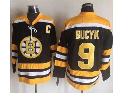Boston Bruins #9 Johnny Bucyk Black Yellow CCM Throwback New Stitched NHL Jersey