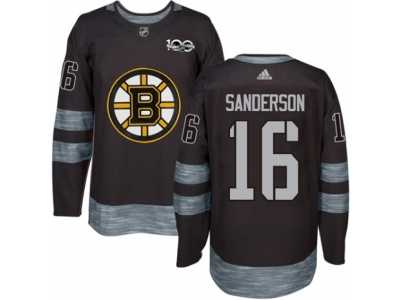 Men\'s Adidas Boston Bruins #16 Derek Sanderson Authentic Black 1917-2017 100th Anniversary NHL Jersey