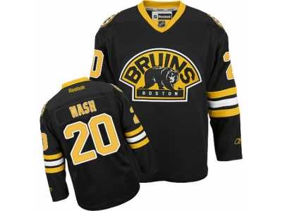 Men's Reebok Boston Bruins #20 Riley Nash Authentic Black Third NHL Jersey