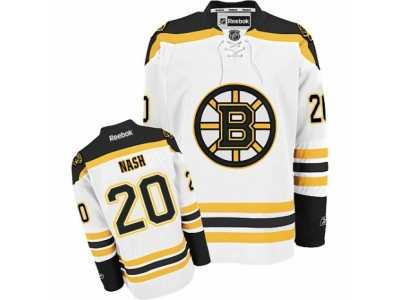 Men's Reebok Boston Bruins #20 Riley Nash Authentic White Away NHL Jersey