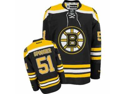 Men\'s Reebok Boston Bruins #51 Ryan Spooner Authentic Black Home NHL Jersey